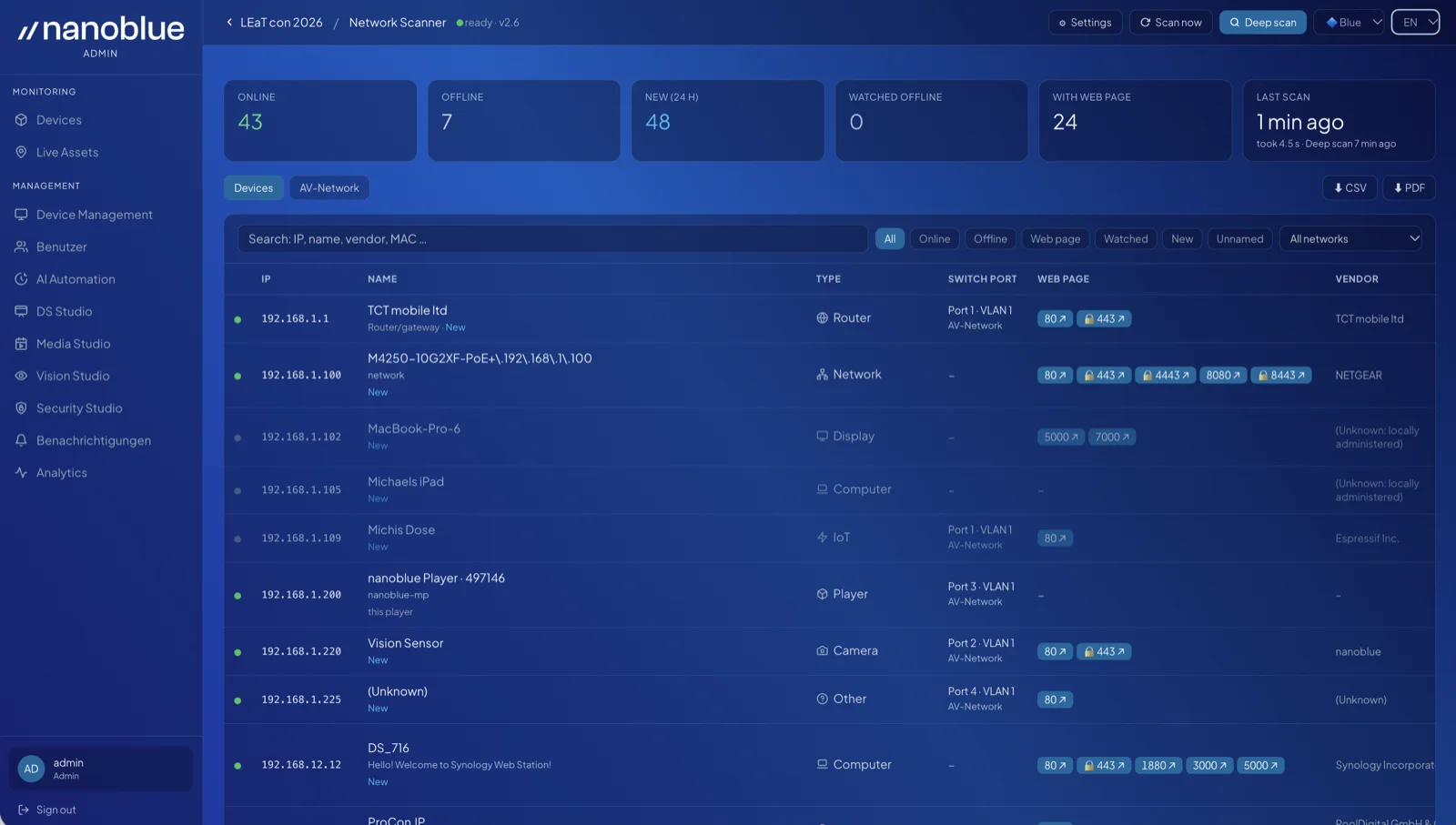 Network Scanner: completamente renovado