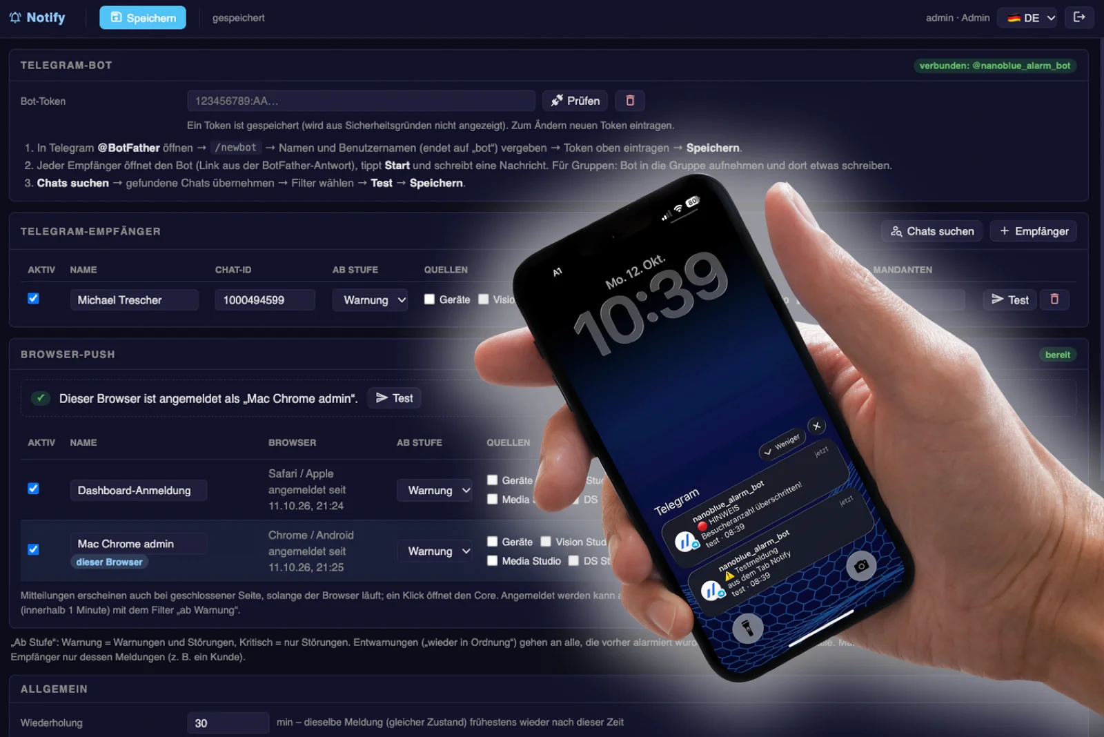 Novo: nanoblue Notify