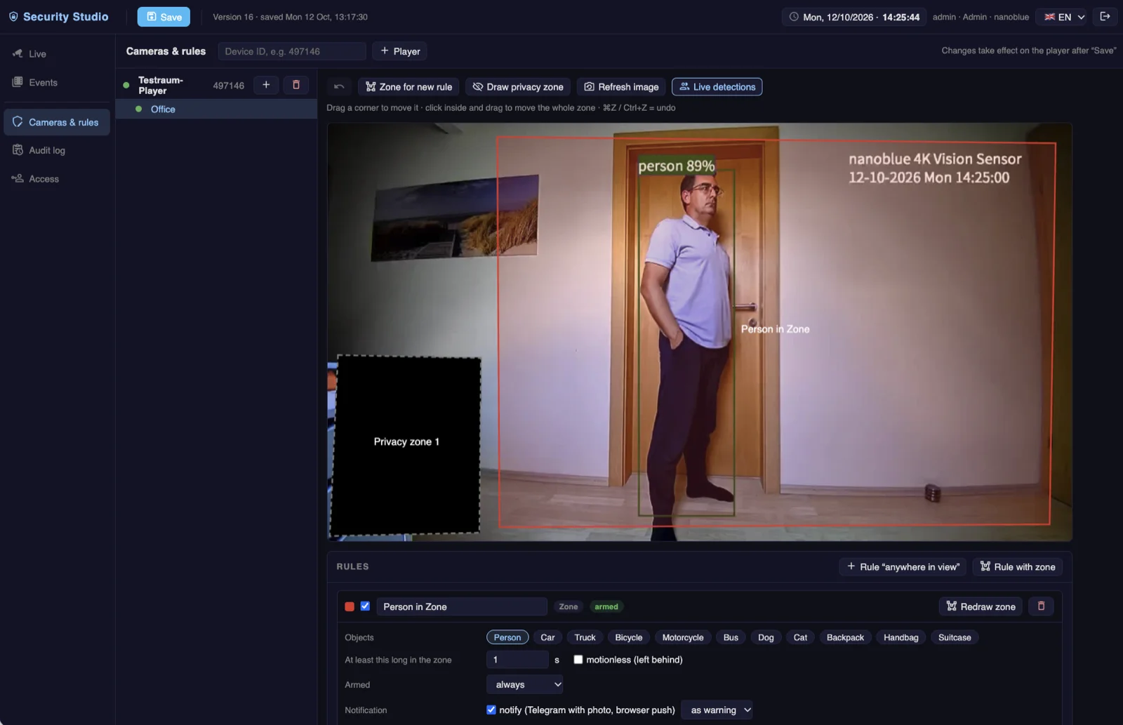 Novo: nanoblue Security Studio