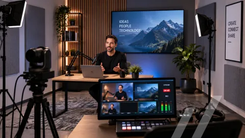 Kleines Streaming-Studio – fertig konfiguriertes nanoblue AV-Paket (Streaming)
